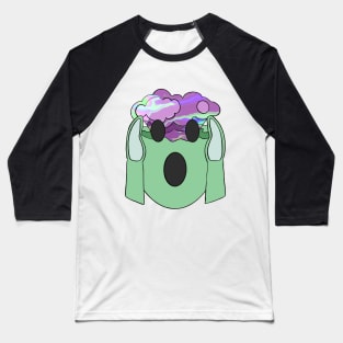 Mind Blown Emoji Trippy Melt Fluid Art Baseball T-Shirt